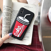 Load image into Gallery viewer, Luxury 3D Cute Coffee Milk Tea Coke Silicone Phone Case