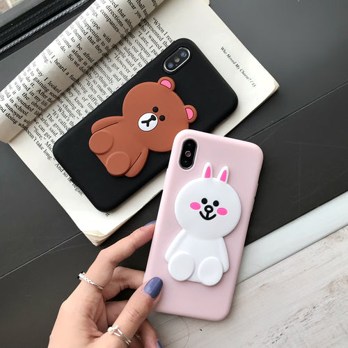 Cute Korean Cartoon Bear Rabbit Phone Case
