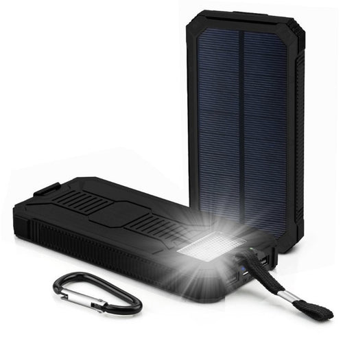 Solar 20000mah Power Bank External Battery charge Dual USB Powerbank Portable Phone Charger