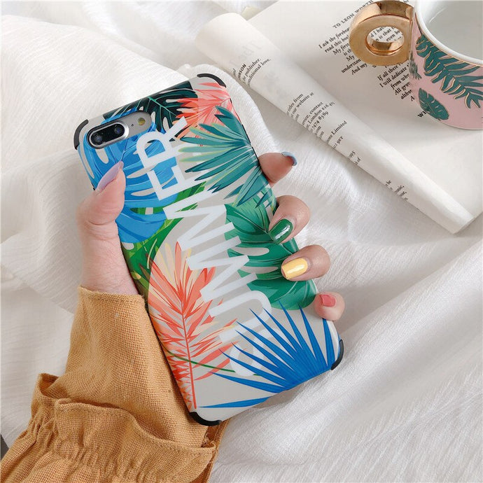 Summer Art Leaf Phone Case For iphone Models